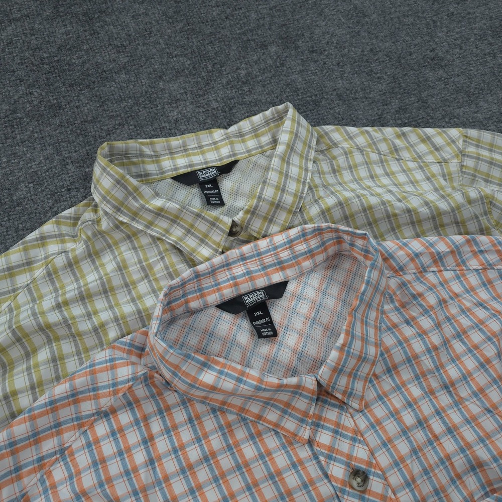 Alaskan Hardgear Shirt‎ Mens 2XL Plaid Mountain Stream Hike Fish Camp Lot Of 2